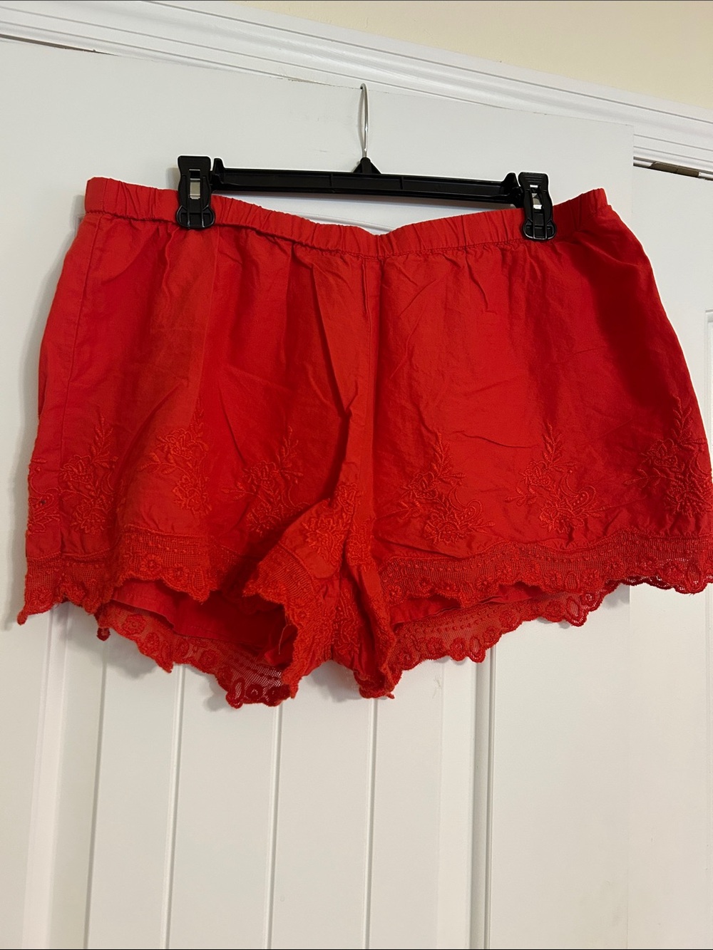 Old Navy Bright Red Lace-Trim Shorts